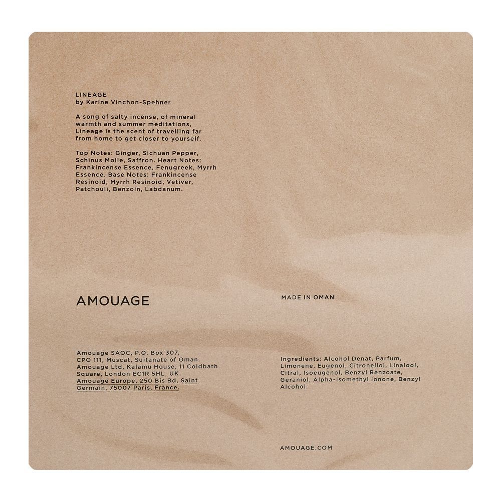 Amouage Lineage, Eau De Parfum, 100ml | Oman | Fragrance For Men & Women