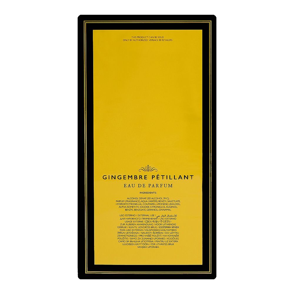 Versace Atelier Gingembre Petillant, Eau De Parfum, 100ml | Italy | Fragrance For Men & Women