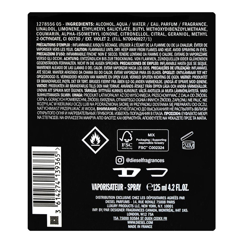 Diesel Only The Brave, Eau De Parfum, 125ml | France | Fragrance For Men