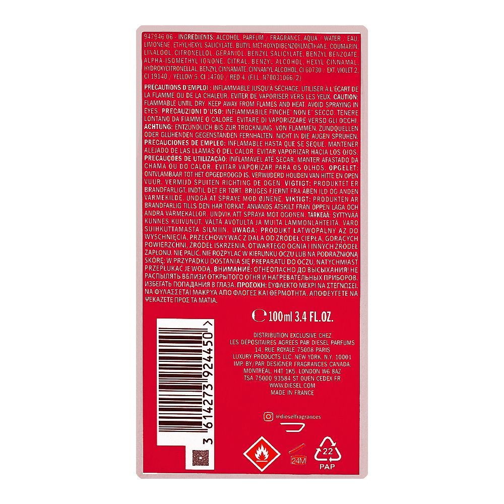 Diesel D Red, Eau De Parfum, 100ml | France | Fragrance For Men