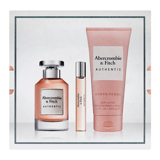 Abercrombie & Fitch Authentic Women Set, Eau De Parfum 100ml + Eau De Parfum 15ml + Body Lotion 200ml | United States | For Women