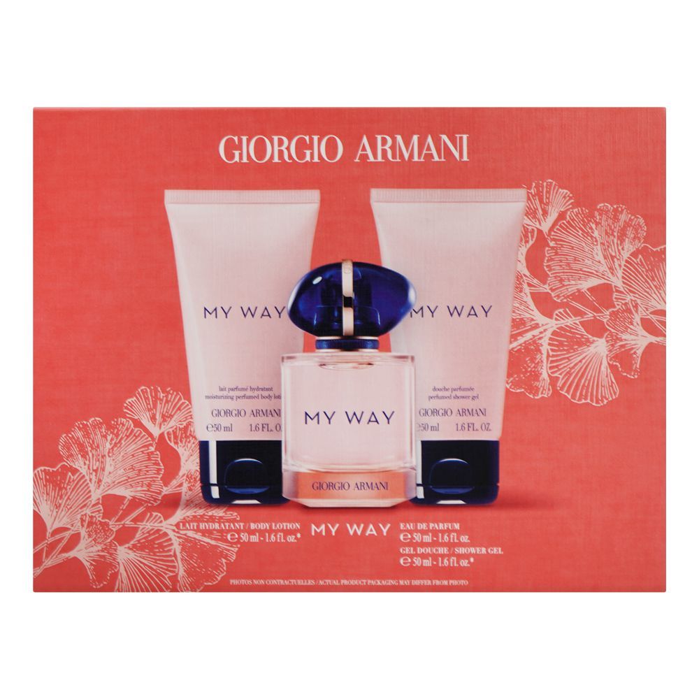 Giorgio Armani My Way Set, Eau De Parfum 50ml + Body Lotion 50ml + Shower Gel 50ml | France | Fragrance For Women