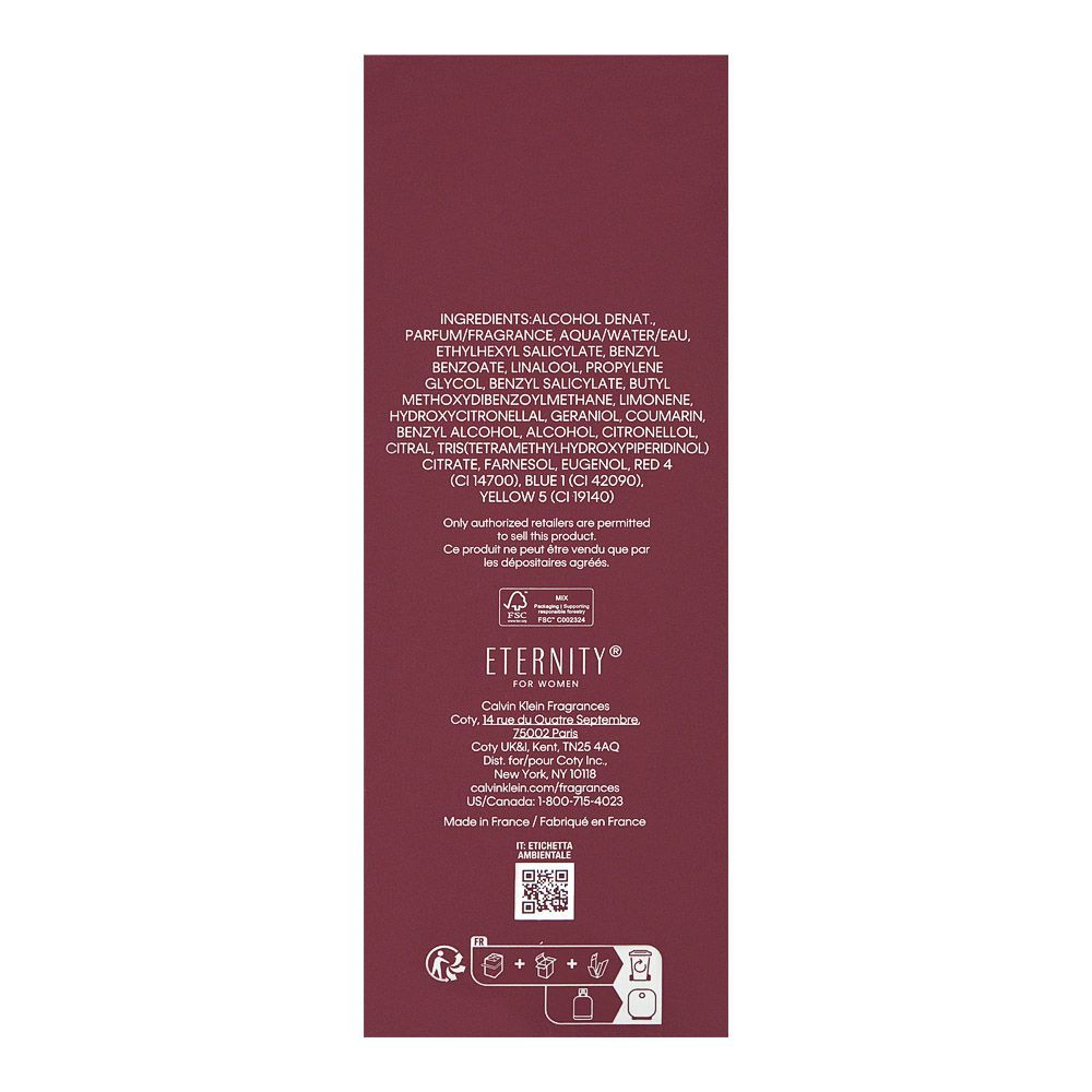 Calvin Klein Eternity For Women Amber Essence Intense Parfum, 100ml | France | Fragrance For Women