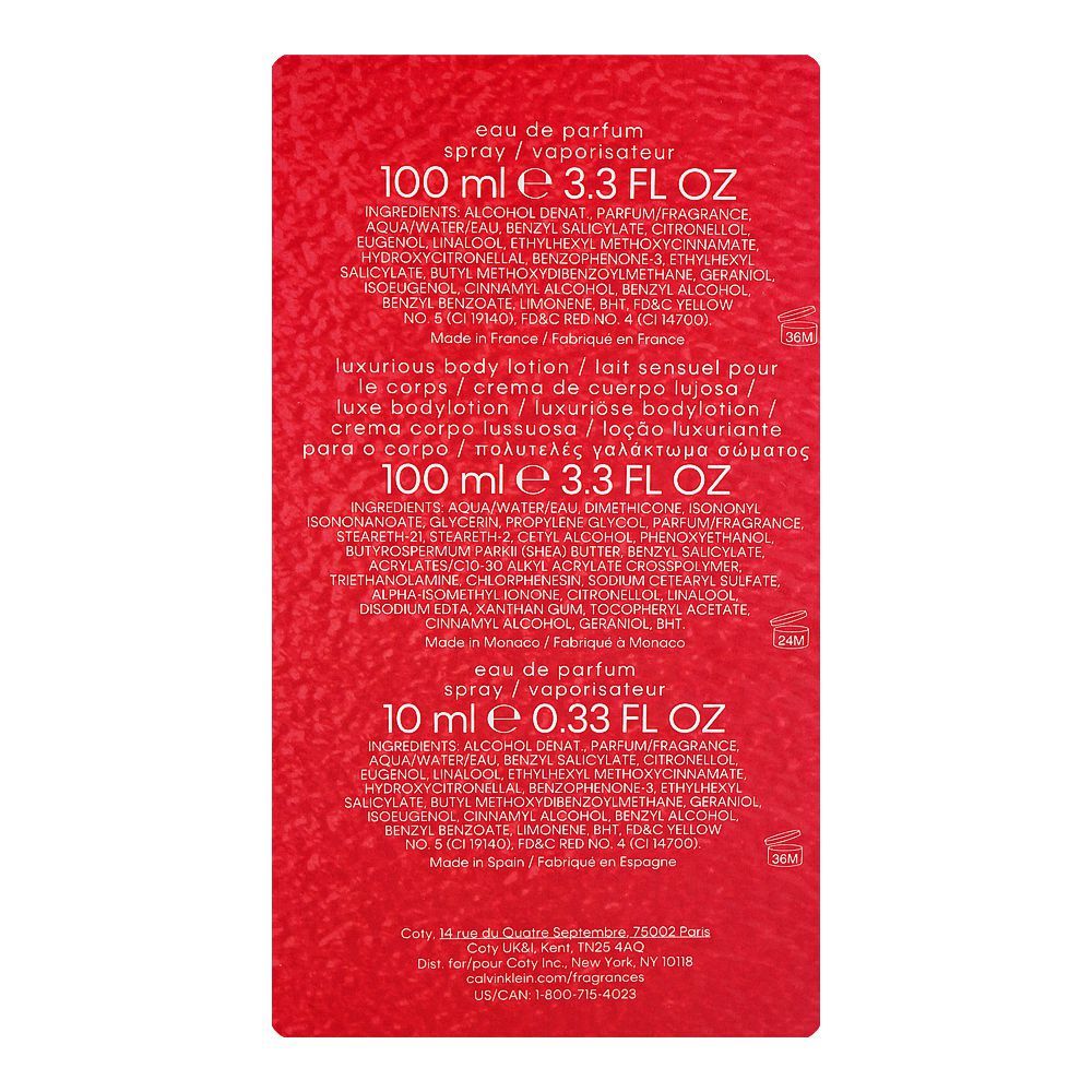 Calvin Klein Eternity For Women Set, EDP 100ml + EDP 10ml + Body Lotion 100ml | Spain | Fragrance For Women