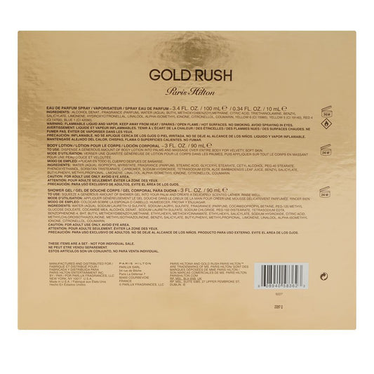 Paris Hilton Gold Rush Set, For Women, Eau De Parfum 100ml + Body Lotion 90ml + Shower Gel 90ml | United States | Fragrance For Women