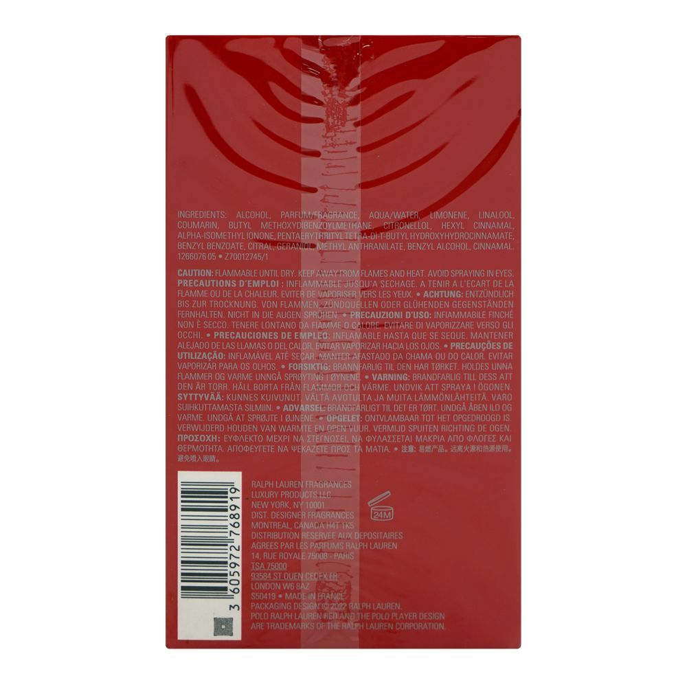 Ralph Lauren Polo Red Parfum, 125ml | United Stats | Fragrance For Men