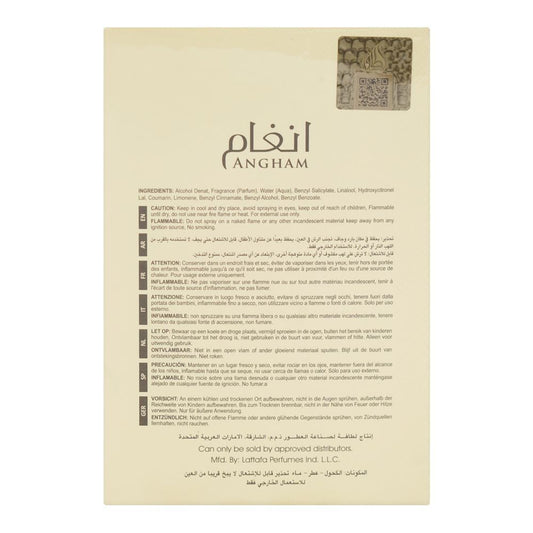 Lattafa Angham, Eau De Parfum, 100ml | United Arab Emirates | Fragrance For Men & Women