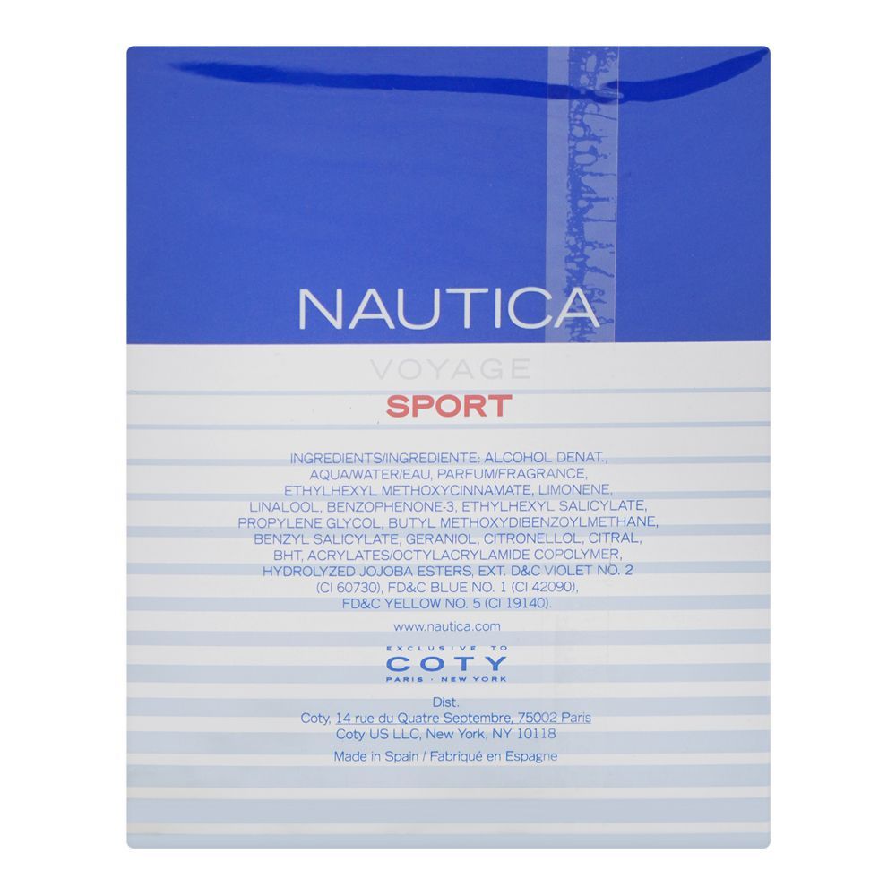 Nautica Voyage Sport, Eau De Toilette, 100ml | Spain | Fragrance For Men