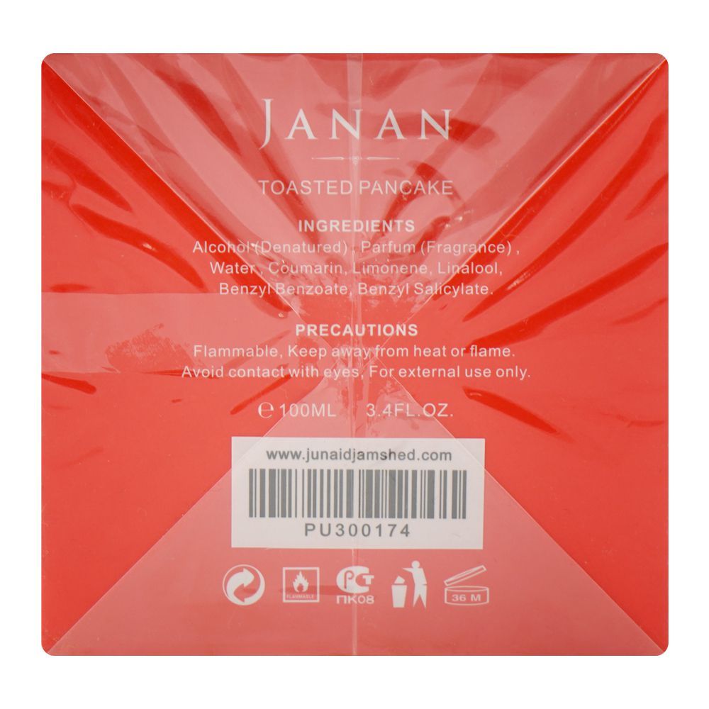 Junaid Jamshed J. Janan Toasted Pancake, Eau De Parfum, 100ml | Nationwide | Fragrance For Men & Women