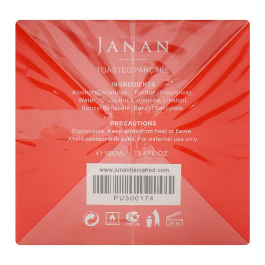 Junaid Jamshed J. Janan Toasted Pancake, Eau De Parfum, 100ml | Nationwide | Fragrance For Men & Women