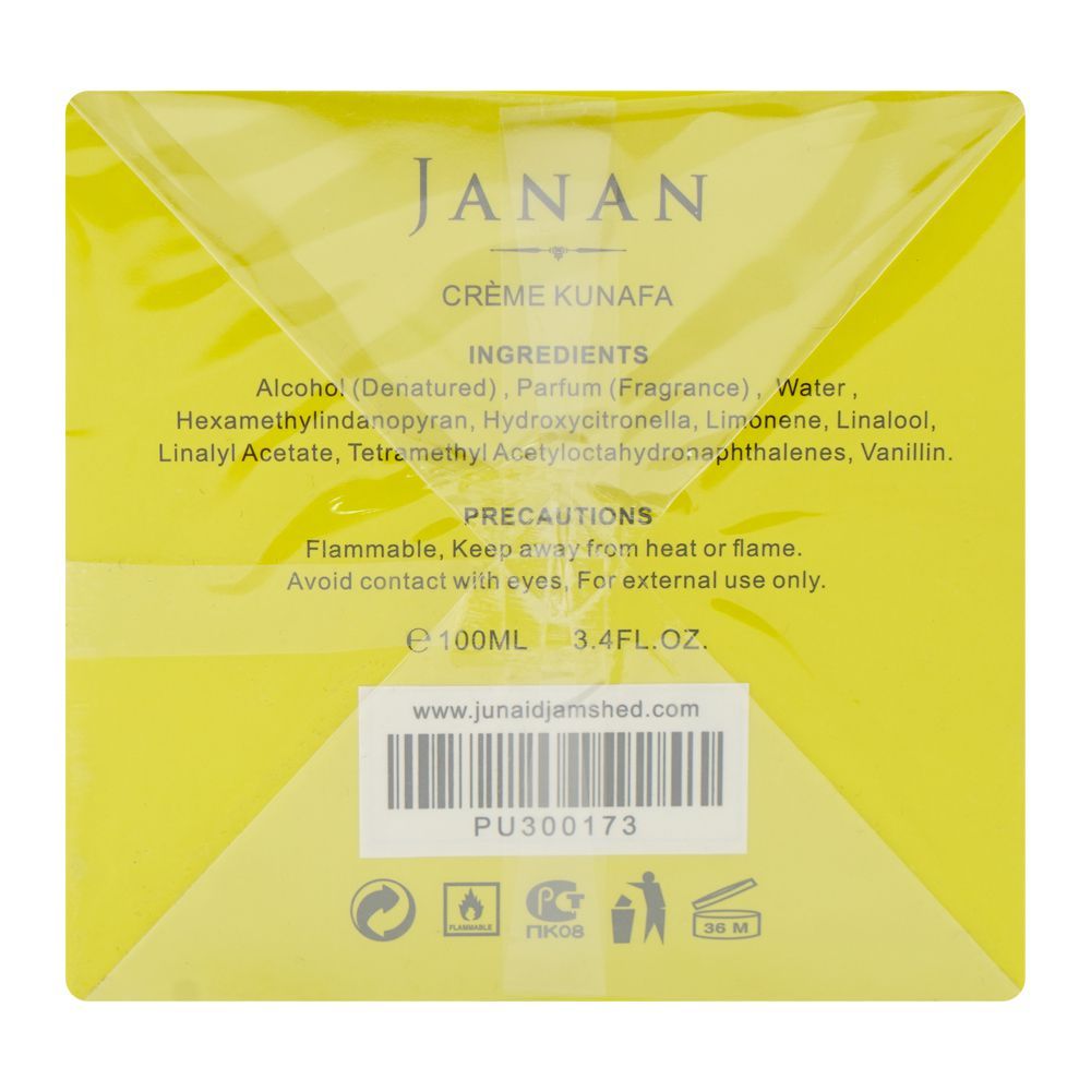 Junaid Jamshed J. Janan Creme Kunafa, Eau De Parfum, 100ml | Nationwide | Fragrance For Men & Women