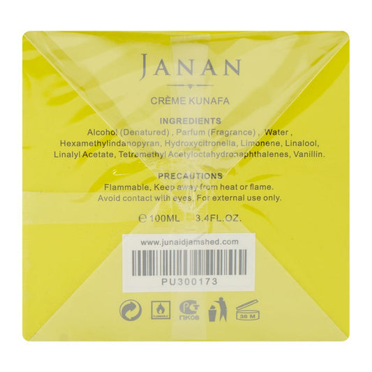 Junaid Jamshed J. Janan Creme Kunafa, Eau De Parfum, 100ml | Nationwide | Fragrance For Men & Women