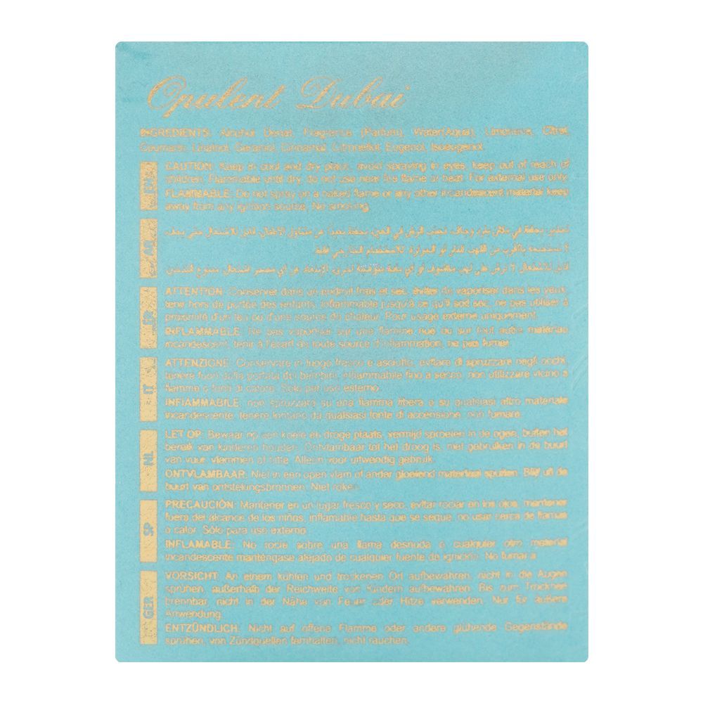 Lattafa Opulent Dubai, Eau De Parfum, 100ml | United Arab Emirates | Fragrance For Men & Women