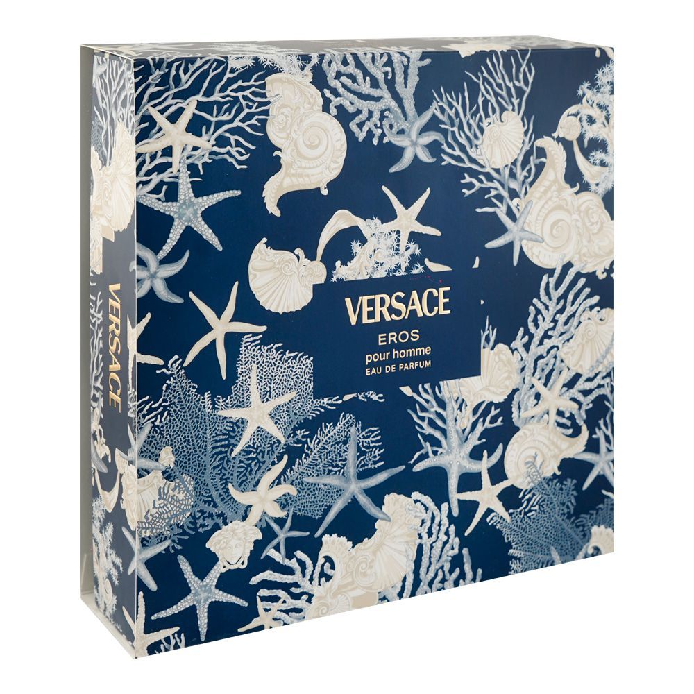 Versace Eros Pour Homme Set, For Men, Eau De Parfum, 100ml + Eau De Parfum 5ml+Shower Gel 150ml | United Kingdom | Fragrance For Men