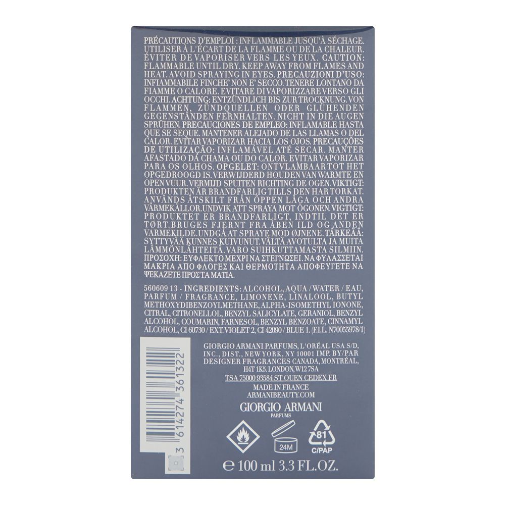 Giorgio Armani Acqua Di Gio Profondo, Eau De Toilette, 100ml | France | Fragrance For Men