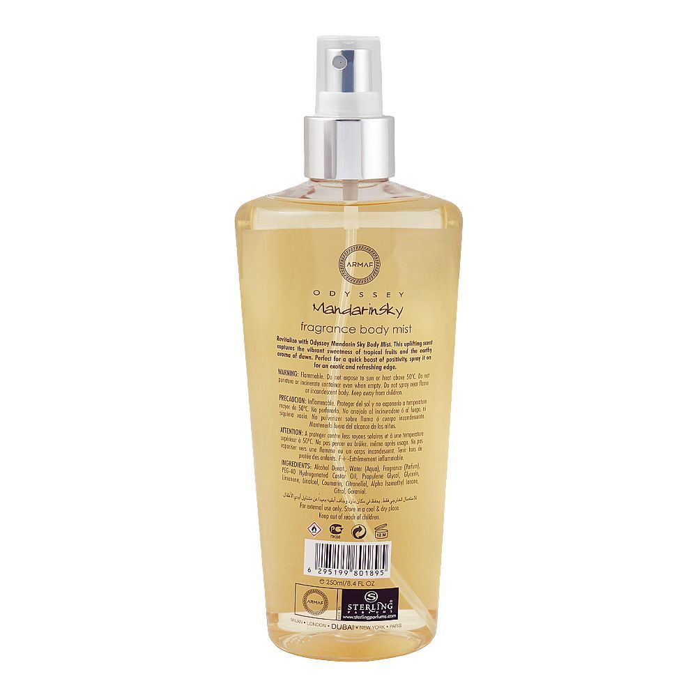 Armaf Odyssey Mandarin Sky For Men Fragrance Body Mist, 250ml | United Arab Emirates | Fragrance For Men