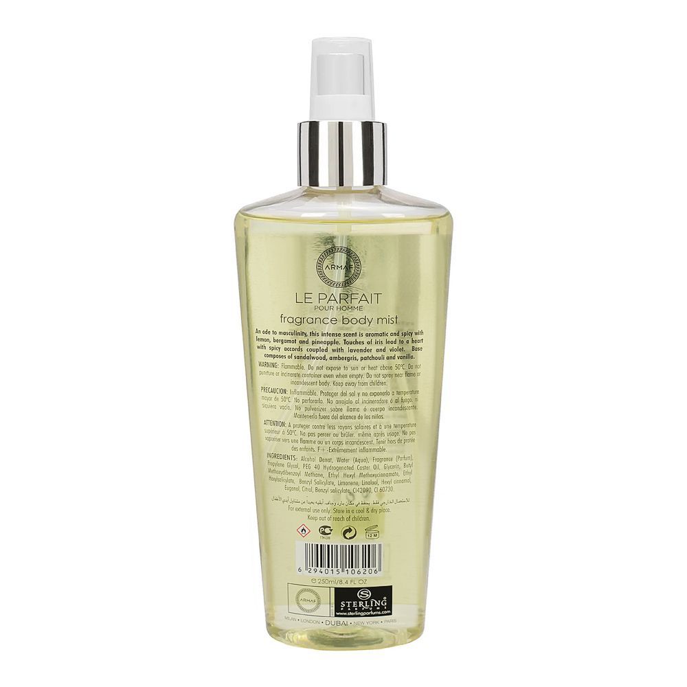 Armaf Le Parafait Pour Homme Fragrance Body Mist, 250ml | United Arab Emirates | Fragrance For Men