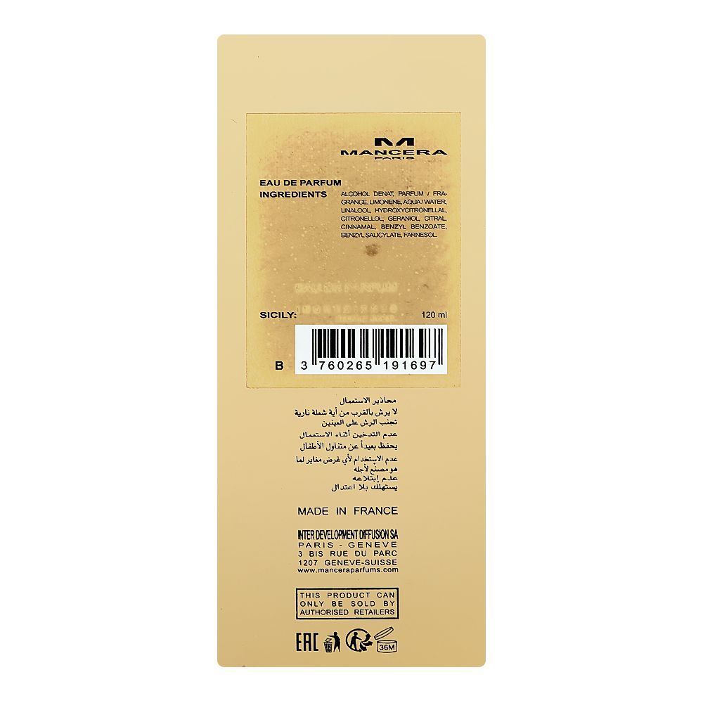 Mancera Sicily, Eau De Parfum, 120ml | France | Fragrance For Men & Women