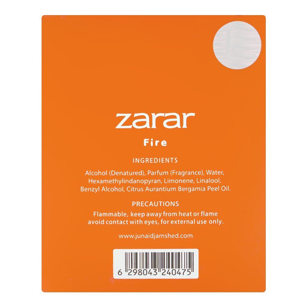 Junaid Jamshed J. Zarar Fire, Eau De Parfum, 100ml | Nationwide | Fragrance For Men