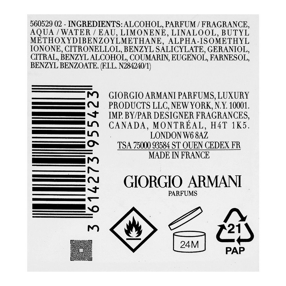 Giorgio Armani Acqua Di Gio, Eau De Parfum, 30ml | France | Fragrance For Men
