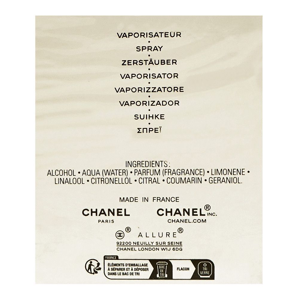 Chanel Allure Homme Edition Blanche, Eau De Parfum, 50ml | France | Fragrance For Men