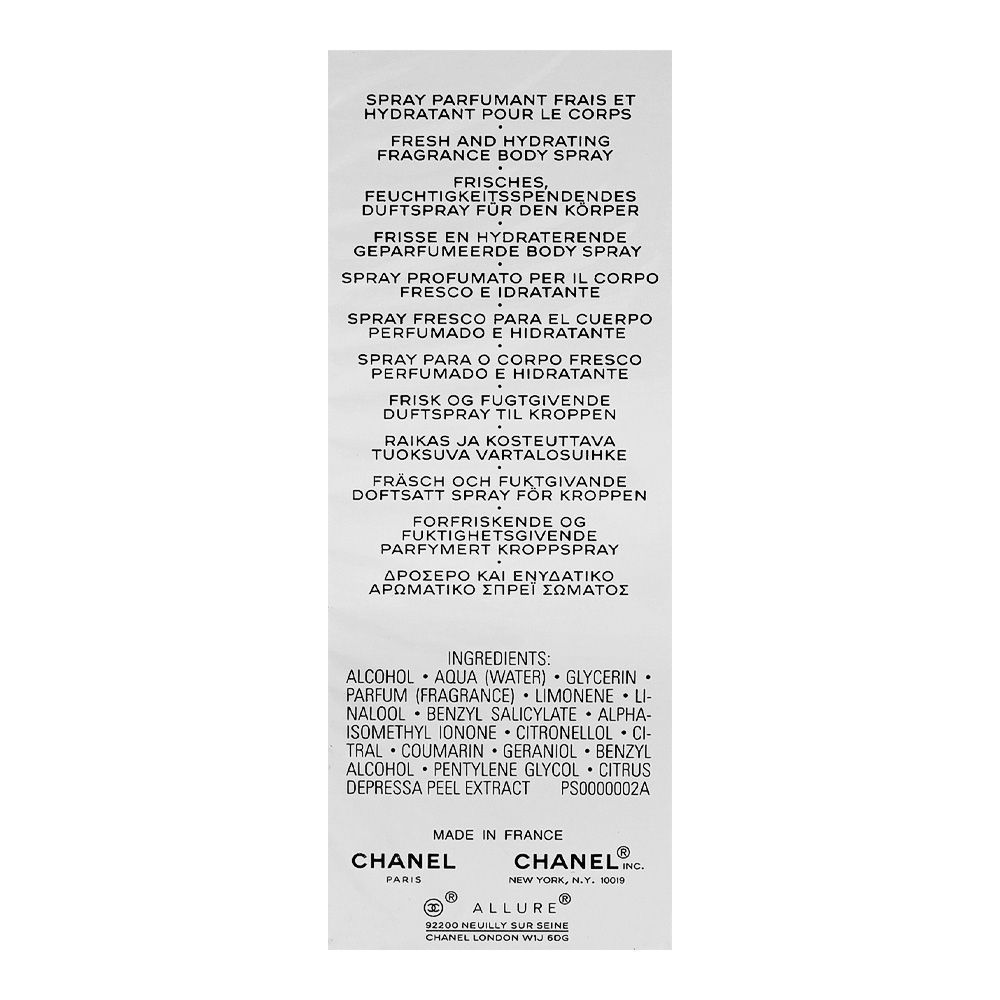 Chanel Allure Homme Sport All-Over Spray, 100ml | France | Fragrance For Men