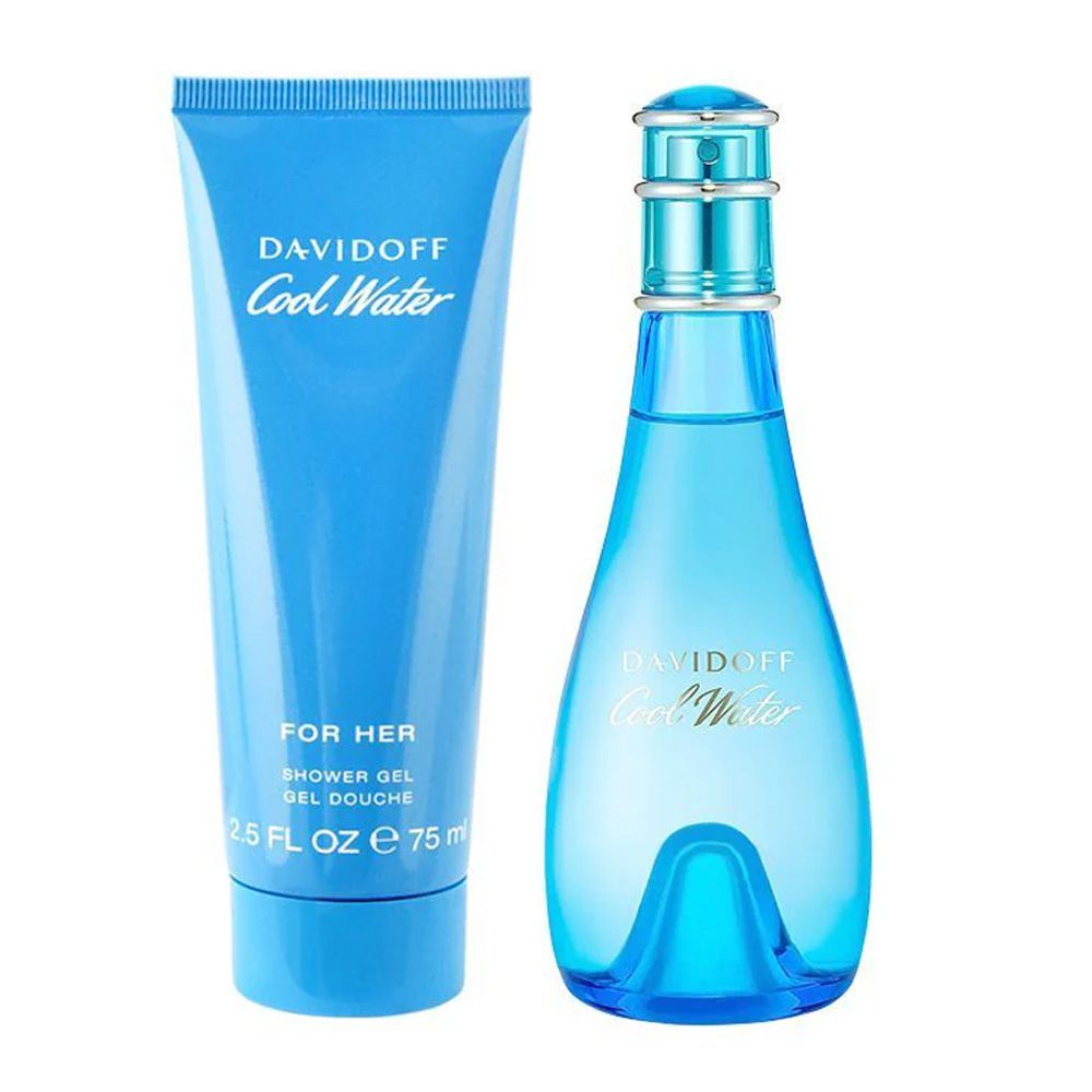 Davidoff Cool Water Gift Set, For Women, EDT Spray 30ml + Body Lotion 75ml | France | Fragrance For Women