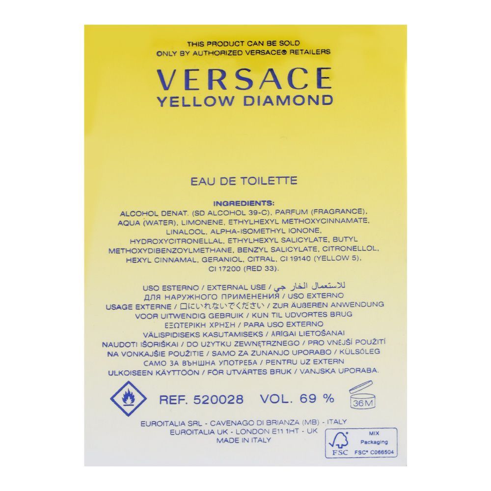 Versace Yellow Diamond, Eau De Toilette, 30ml | Italy | Fragrance For Women