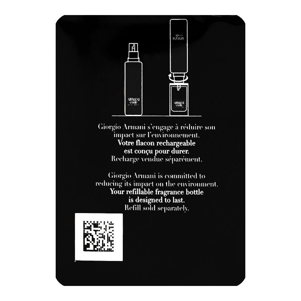 Giorgio Armani Code Pour Homme Refillable, Eau De Toilette, 30ml | France | Fragrance For Men