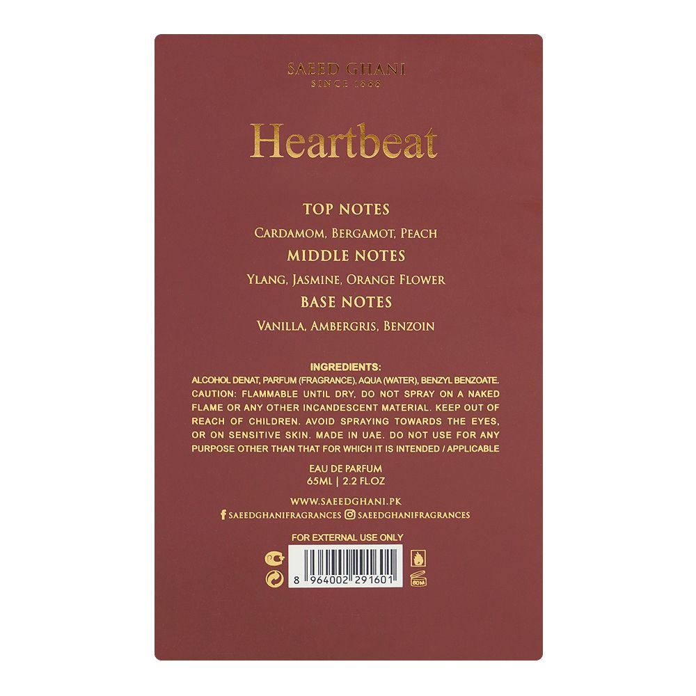 Saeed Ghani Heartbeat, Eau De Parfum, 65ml | Nationwide | Fragrance For Women