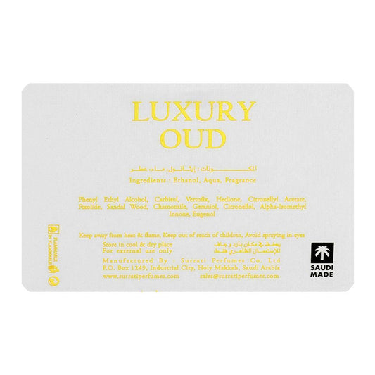 Surrati Luxury Oud, Eau De Parfum, 100ml | Saudi Arabia | Fragrance For Men & Women