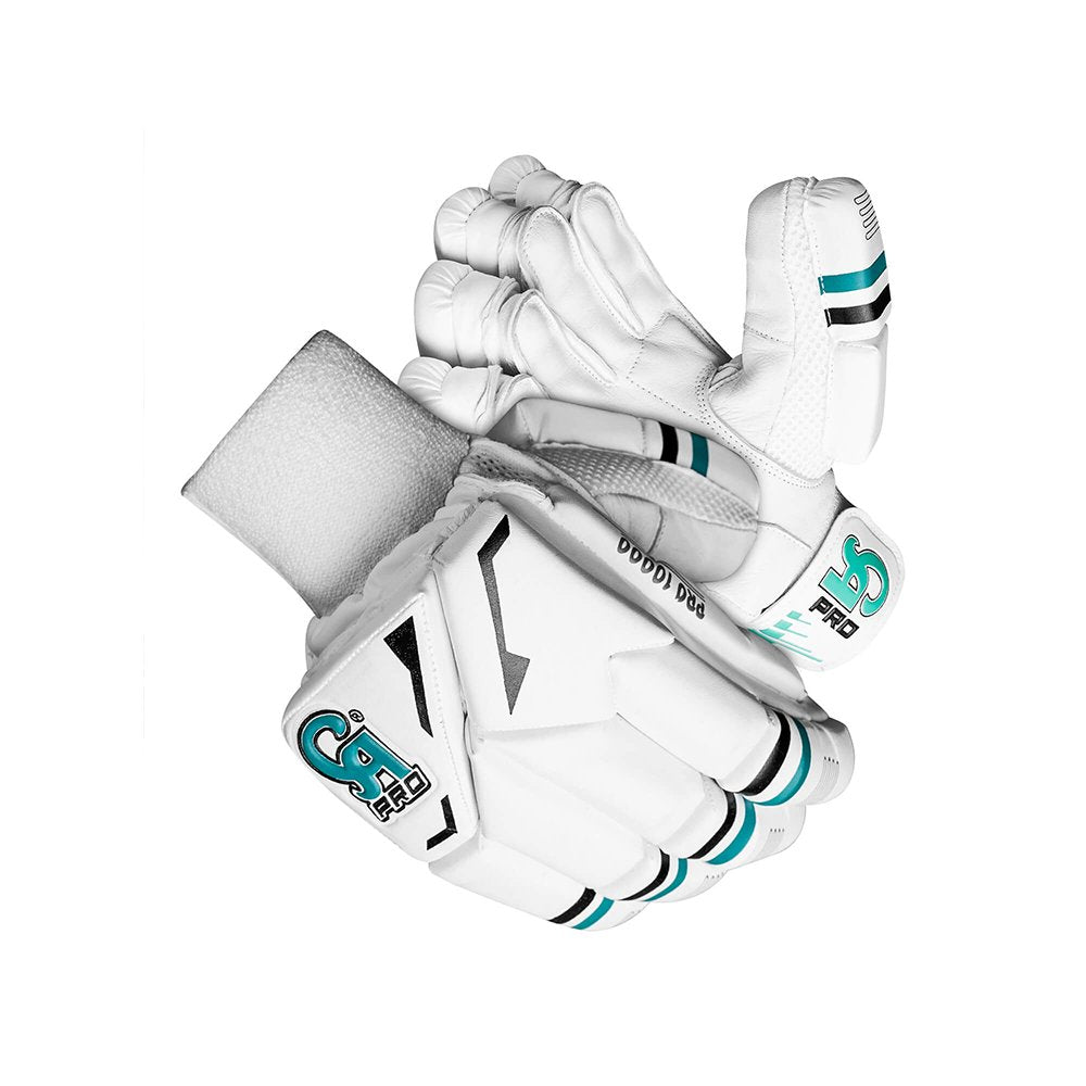 CA Cricket Batting Gloves - Pro 10000 For Adults - Right Handed White/Cyan | CA Cricket Batting Gloves | Cricket