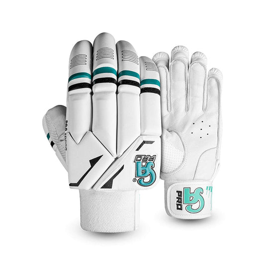 CA Cricket Batting Gloves - Pro 10000 For Adults - Right Handed White/Cyan | CA Cricket Batting Gloves | Cricket