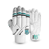 CA Cricket Batting Gloves - Pro 10000 For Adults - Right Handed White/Cyan | CA Cricket Batting Gloves | Cricket