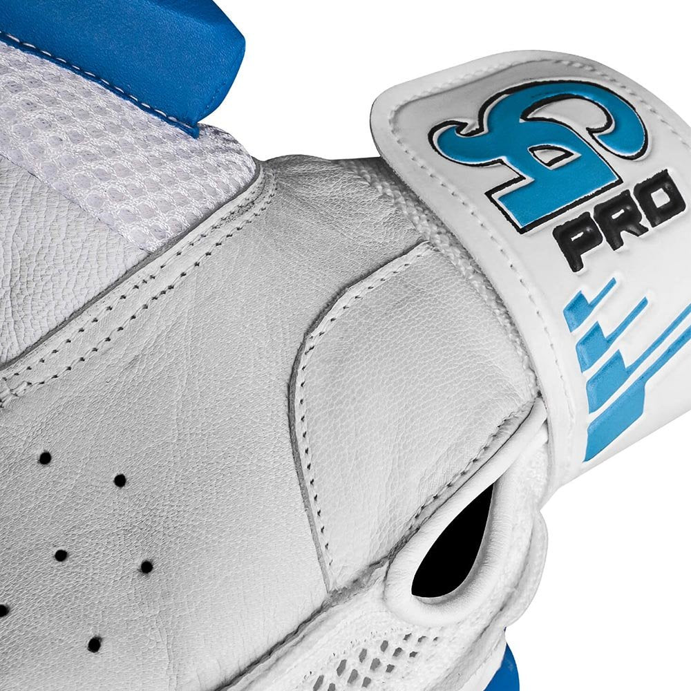 CA Cricket Batting Gloves - Pro Performance For Adults - Right Handed White/Blue | CA Cricket Batting Gloves | Cricket