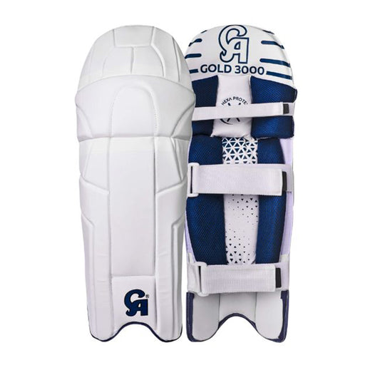CA Cricket Batting Pad - GOLD 3000 Right Handed White/Blue | CA Cricket Batting Pad | Cricket