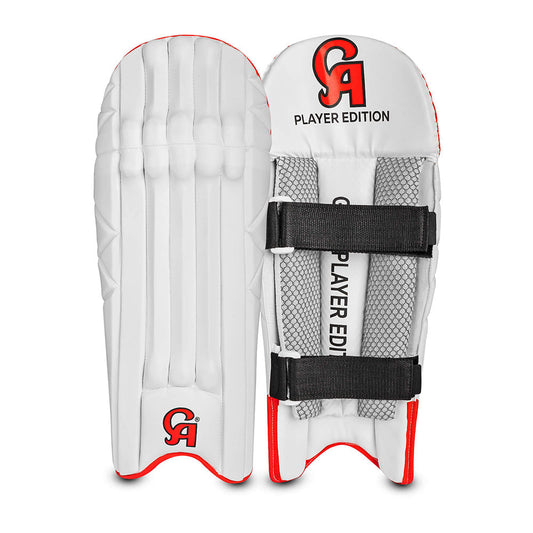 CA Cricket Batting Pad - Gold Player Edition Right Handed White/Red | CA Cricket Batting Pad | Cricket