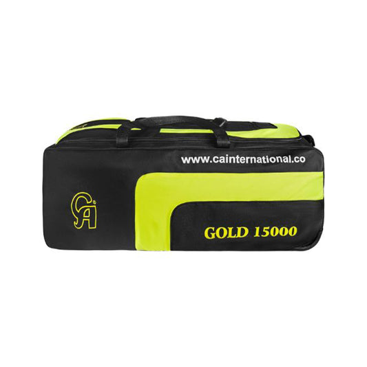 CA Cricket Kit Bag - Gold 15000 with Wheels Black/Lime | CA Cricket Kit Bag | Cricket