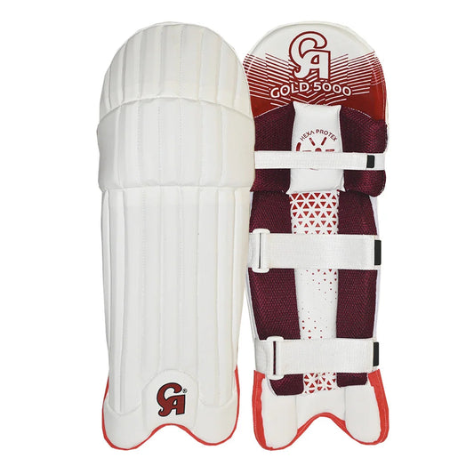 CA Gold 5000 Cricket Batting Pad Right Handed - White/Red | CA Cricket Batting Pad | Cricket