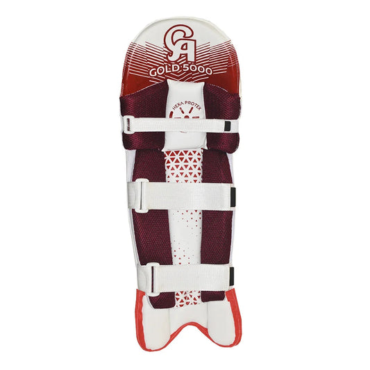 CA Gold 5000 Cricket Batting Pad Right Handed - White/Red | CA Cricket Batting Pad | Cricket