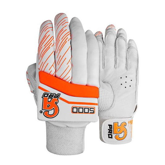 CA Batting Gloves - Pro 5000 for Adults- Left Handed White/Orange | CA Cricket Batting Gloves | Cricket