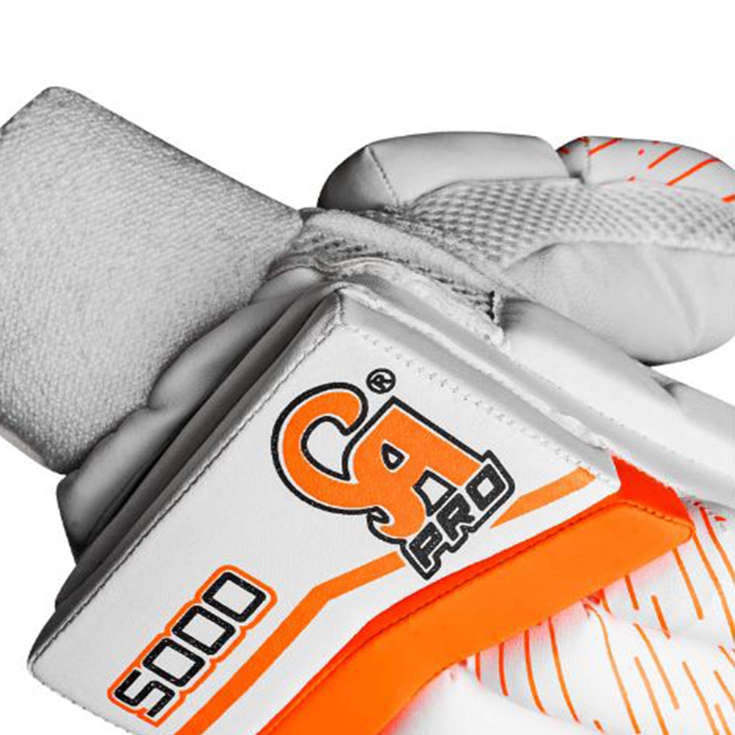 CA Batting Gloves - Pro 5000 for Adults- Left Handed White/Orange | CA Cricket Batting Gloves | Cricket
