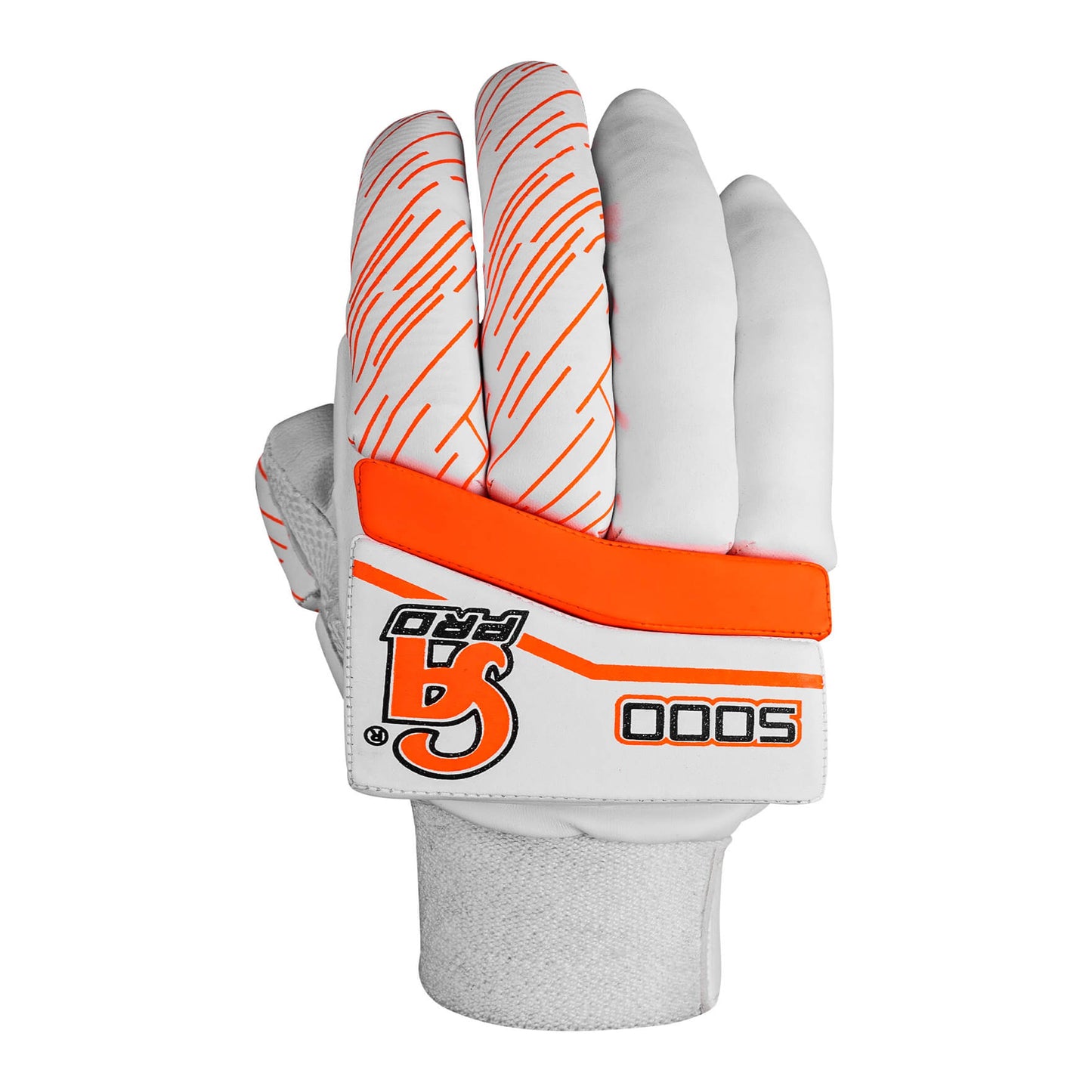CA Cricket Batting Gloves - PRO 5000 For Adults- Right Handed White/Orange | CA Cricket Batting Gloves | Cricket