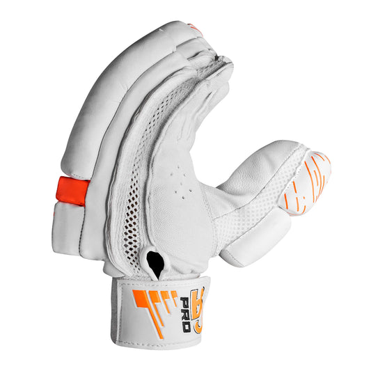 CA Cricket Batting Gloves - PRO 5000 For Adults- Right Handed White/Orange | CA Cricket Batting Gloves | Cricket