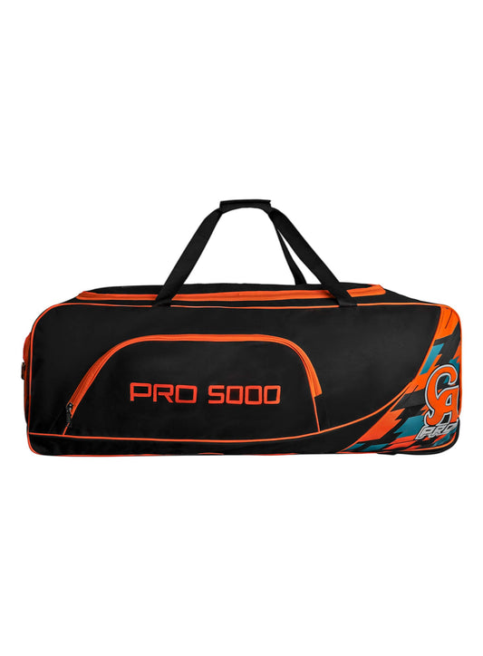 CA Cricket Kit Bag - PRO 5000 with Wheels Black/Orange | CA Cricket Kit Bag | Cricket