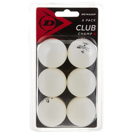 Dunlop Table Tennis Ball - Club Champ 40+ White 6Pcs Box | Dunlop Table Tennis Ball | Tennis Racket