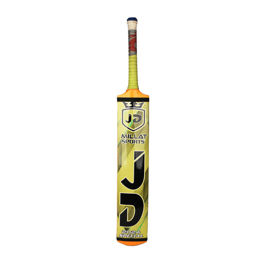 JD Cricket Tapeball Bat - Millat Sports Srilankan Coconut Wood - Orange/Yellow | JD Cricket Tapeball Bat | Cricket