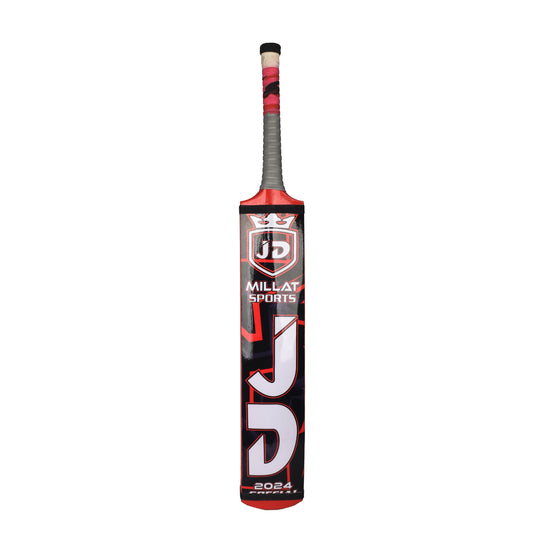 JD Cricket Tapeball Bat - Millat Sports Srilankan Coconut Wood - Red | JD Cricket Tapeball Bat | Cricket