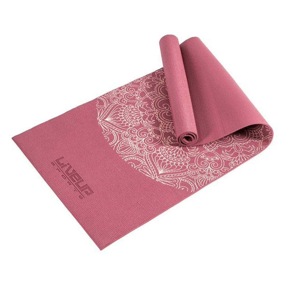 Liveup Yoga Exercise Mat PVC 6MM- Pink LS3231C | Liveup Multipurpose Stretch Matt | Stretch Matt