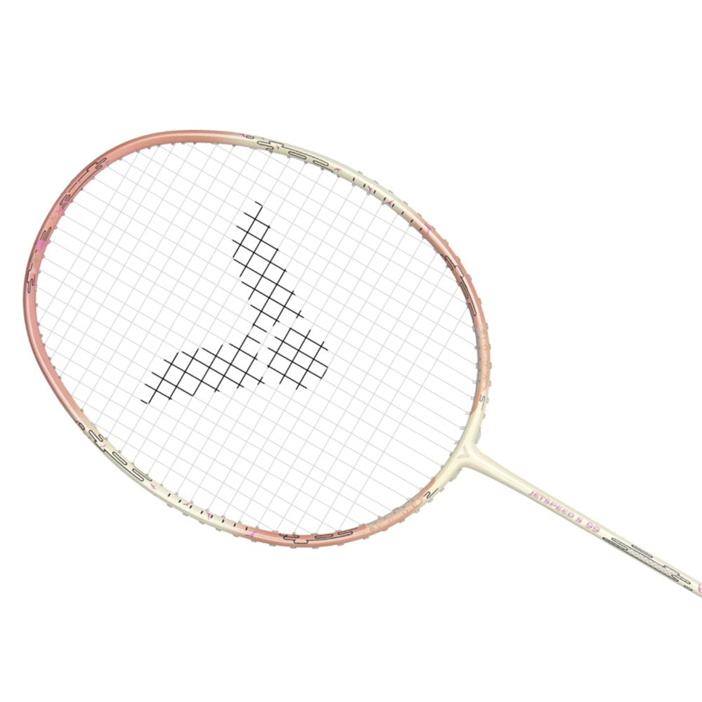 Racket Jet Victor Badminton Racket - Jet Speed S99 - 4U 28LBS Strung - Pink/Cream ...